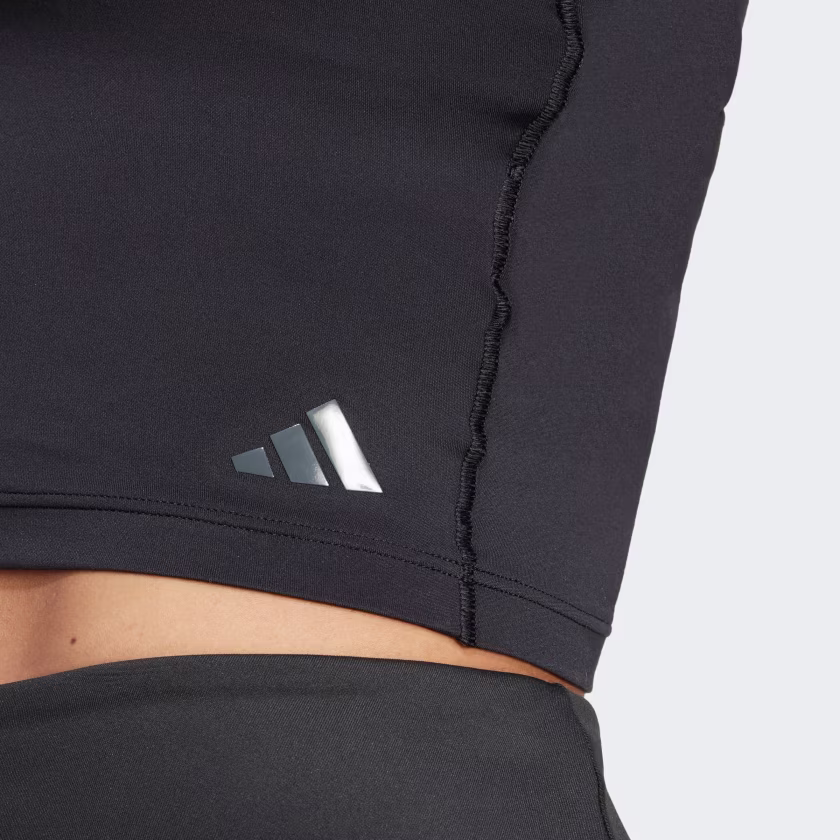 ADIDAS YOGA CROP TANK WITH INNER SHELF BRA SVARTUR - Image 2