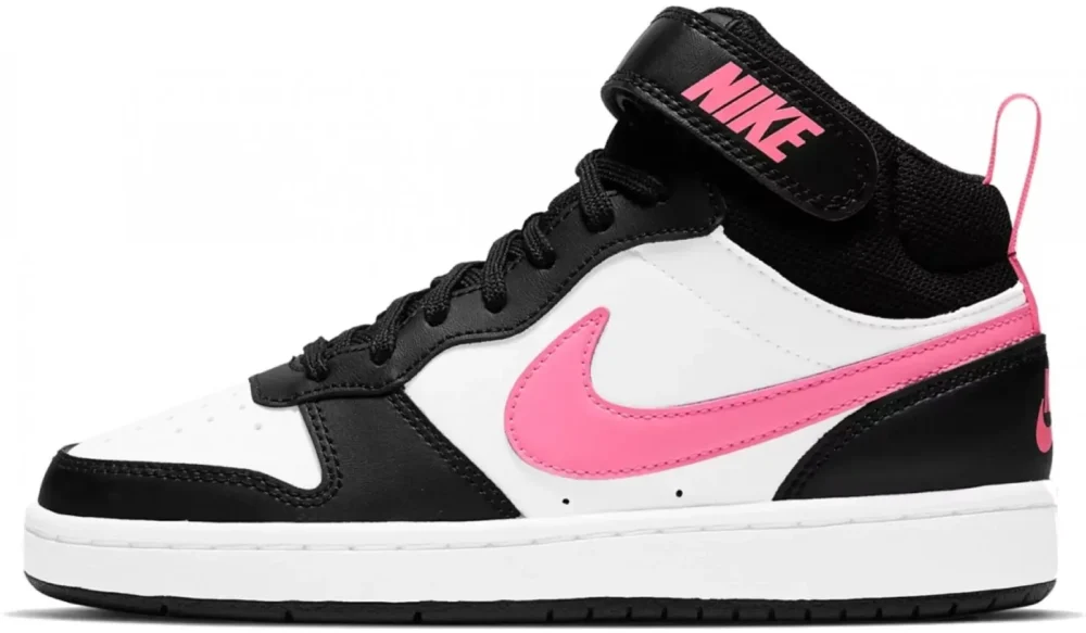 NIKE COURT MID (GS) SVARTIR/HVÍTIR/BLEIKIR