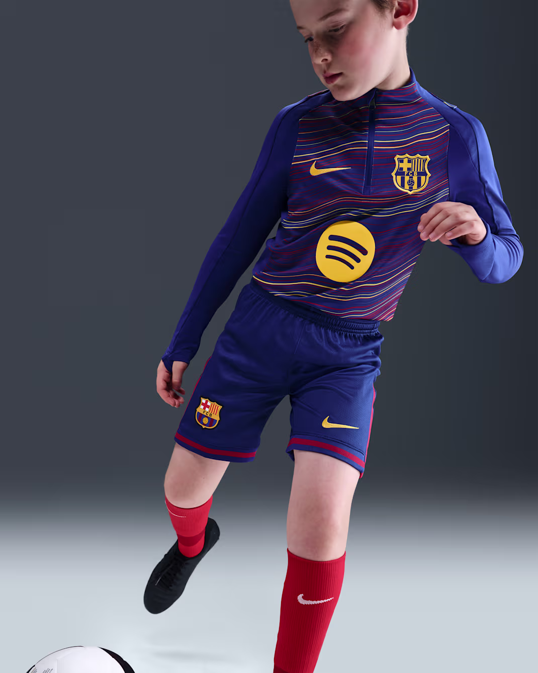 NIKE FC Barcelona 2025/26 Stadium Home Big Kids Nike Dri-FIT Soccer Replica Shorts - Image 2