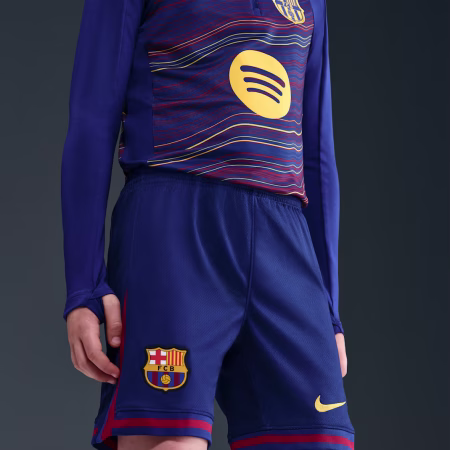 NIKE FC Barcelona 2025/26 Stadium Home Big Kids Nike Dri-FIT Soccer Replica Shorts