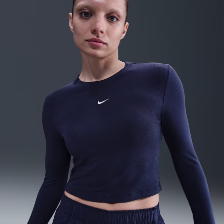 Nike Sportswear Chill Knit Womens Slim Long-Sleeve Cropped Top
