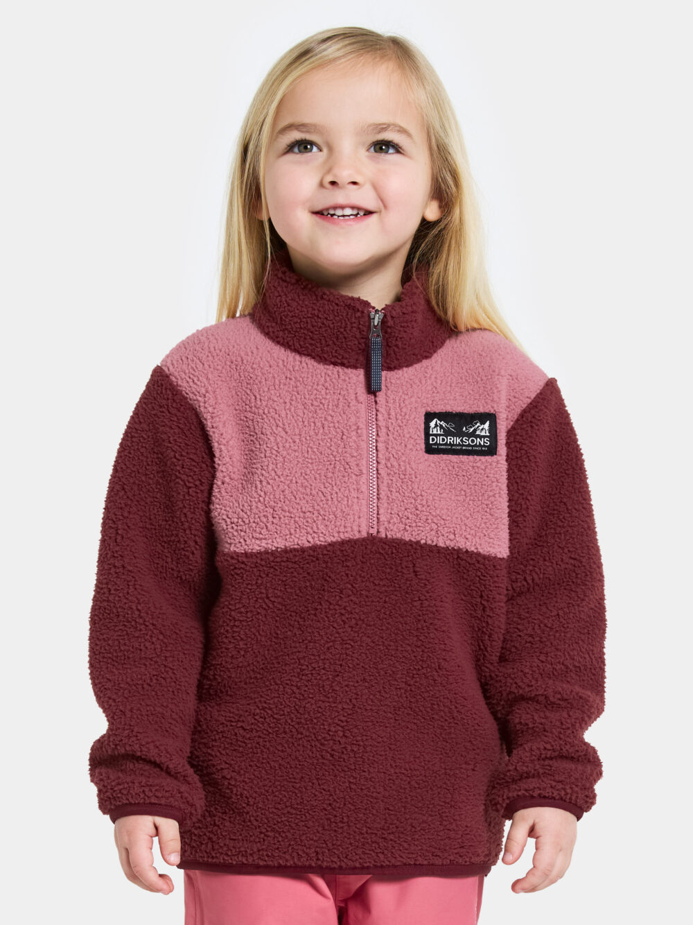 DIDRIKSONS GOSIG KIDS HALFZIP ANEMON RED