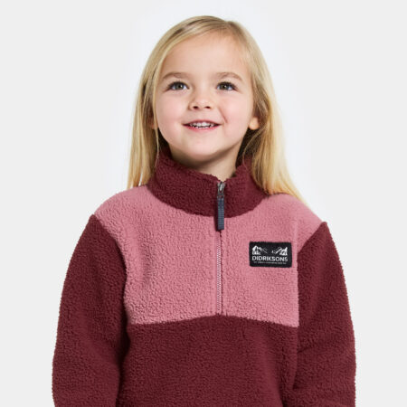 DIDRIKSONS GOSIG KIDS HALFZIP ANEMON RED