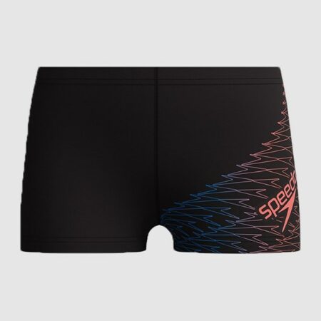 SPEEDO Medley Logo Aquashort Svartar/m rauðu barnasundbuxur