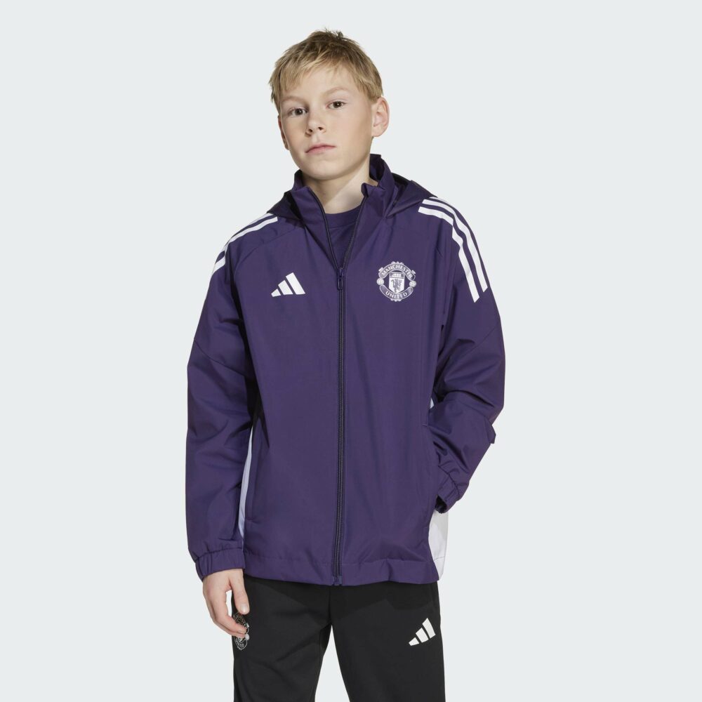 ADIDAS Manchester United regnjakki barna FJÓLUBLÁR - Image 2