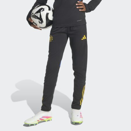 Adidas Manchester United Æfingabuxur Barna Svartar/Gular