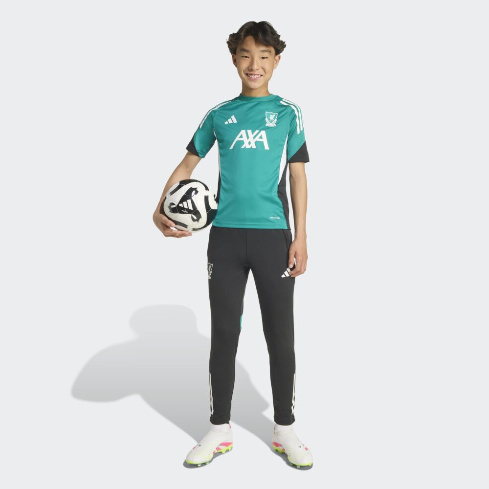 Adidas Liverpool FC Barnaæfingabuxur Svartar m. Grænu - Image 7