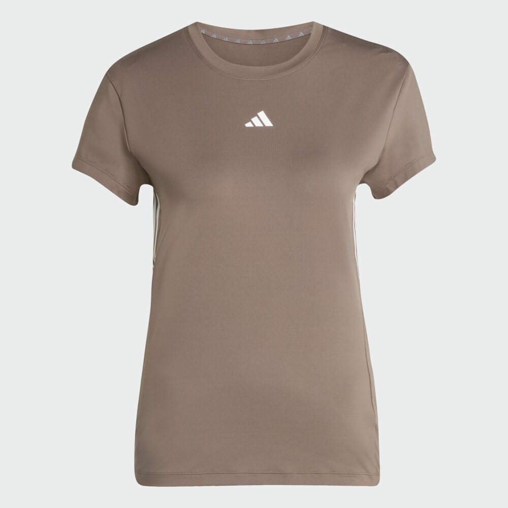 Adidas 3 Stripes Stuttermabolur Kvenna Brúnn - Image 7