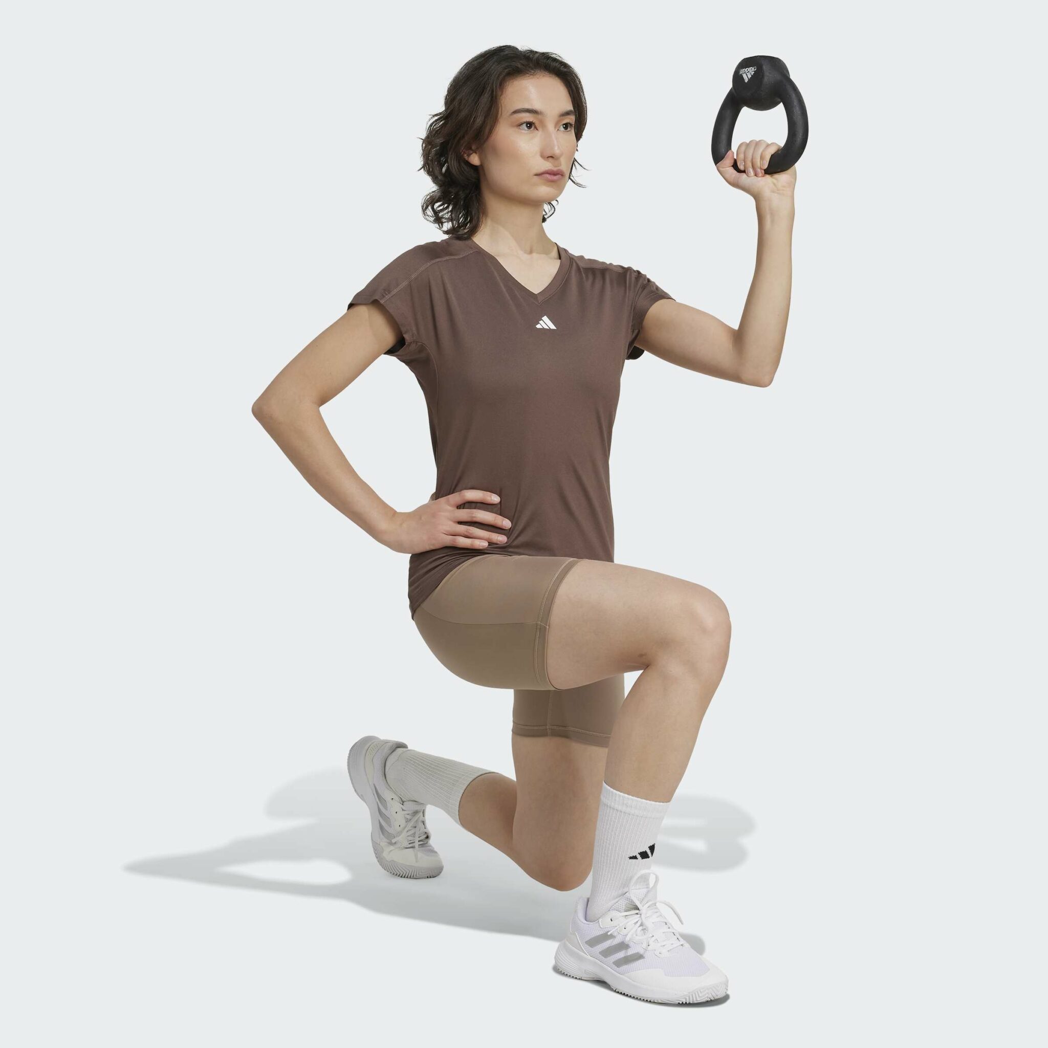 Adidas Stuttermabolur Kvenna Brúnn - Image 2