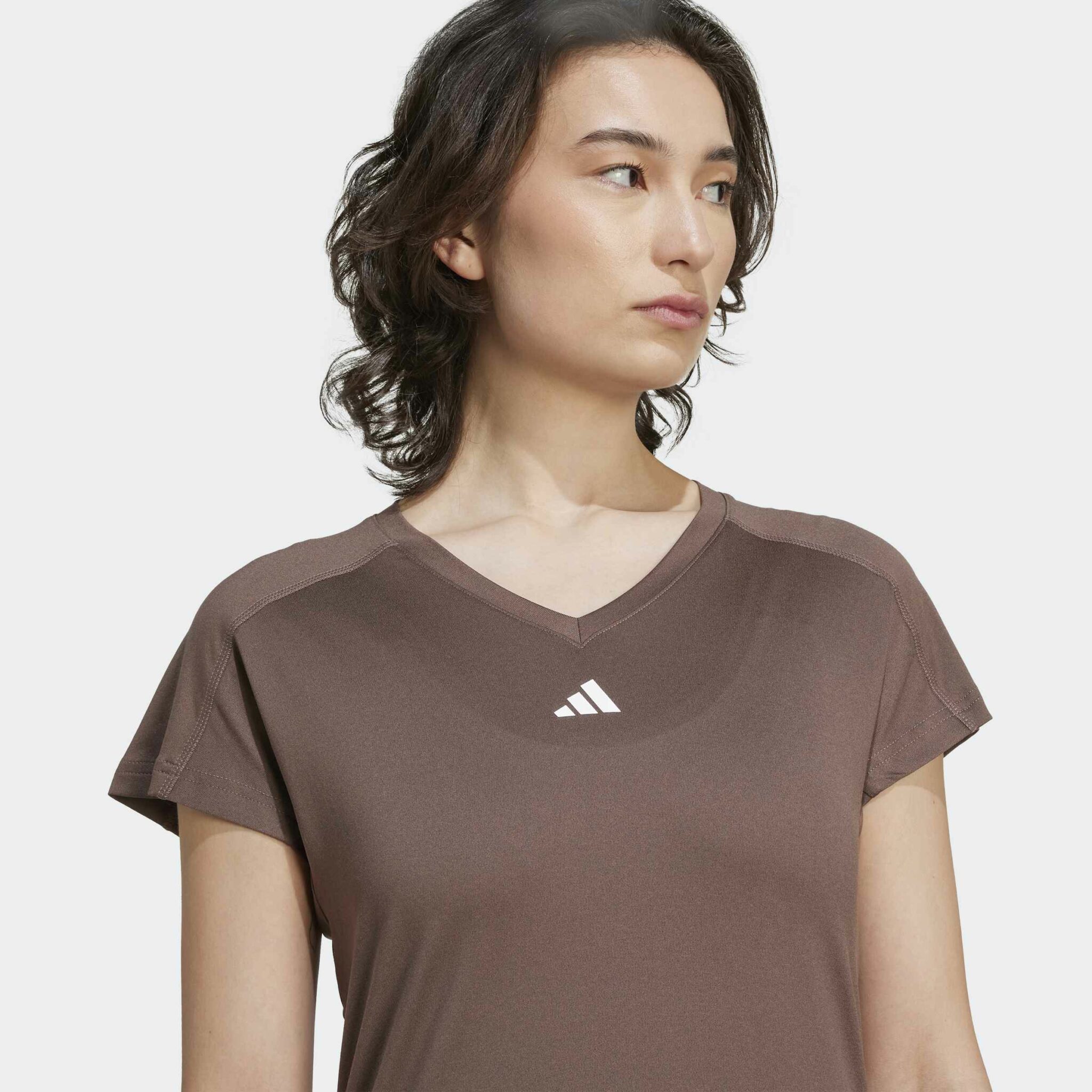 Adidas Stuttermabolur Kvenna Brúnn - Image 3