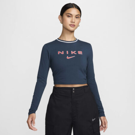 Nike Slip Long Sleeve Crop Tee Womens