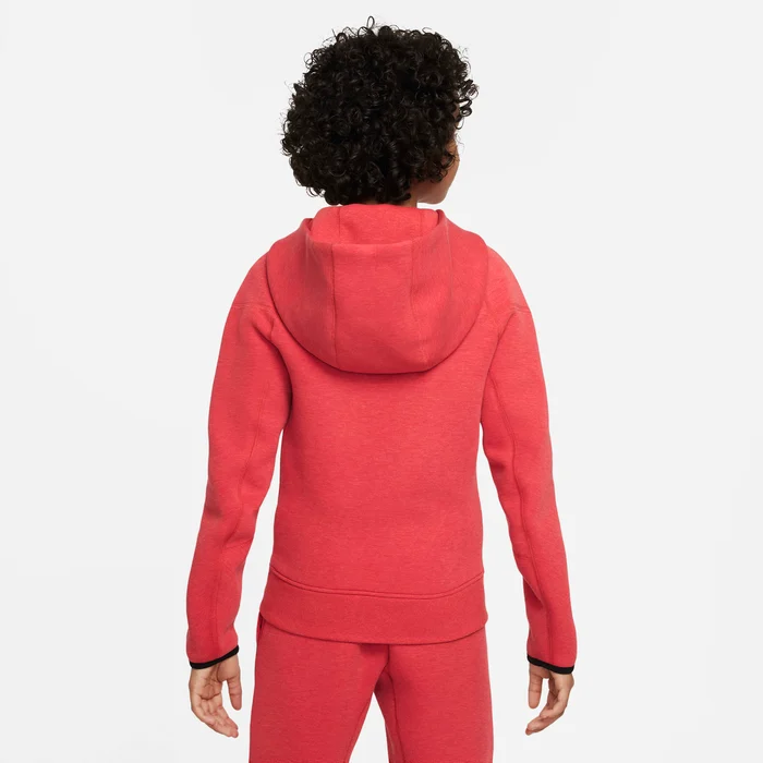 Nike Tech Fleece Rauð Peysa Barna - Image 2