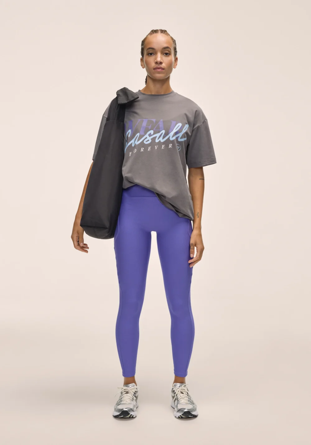 Casall Oversized Cotton Tee - Dk Grey