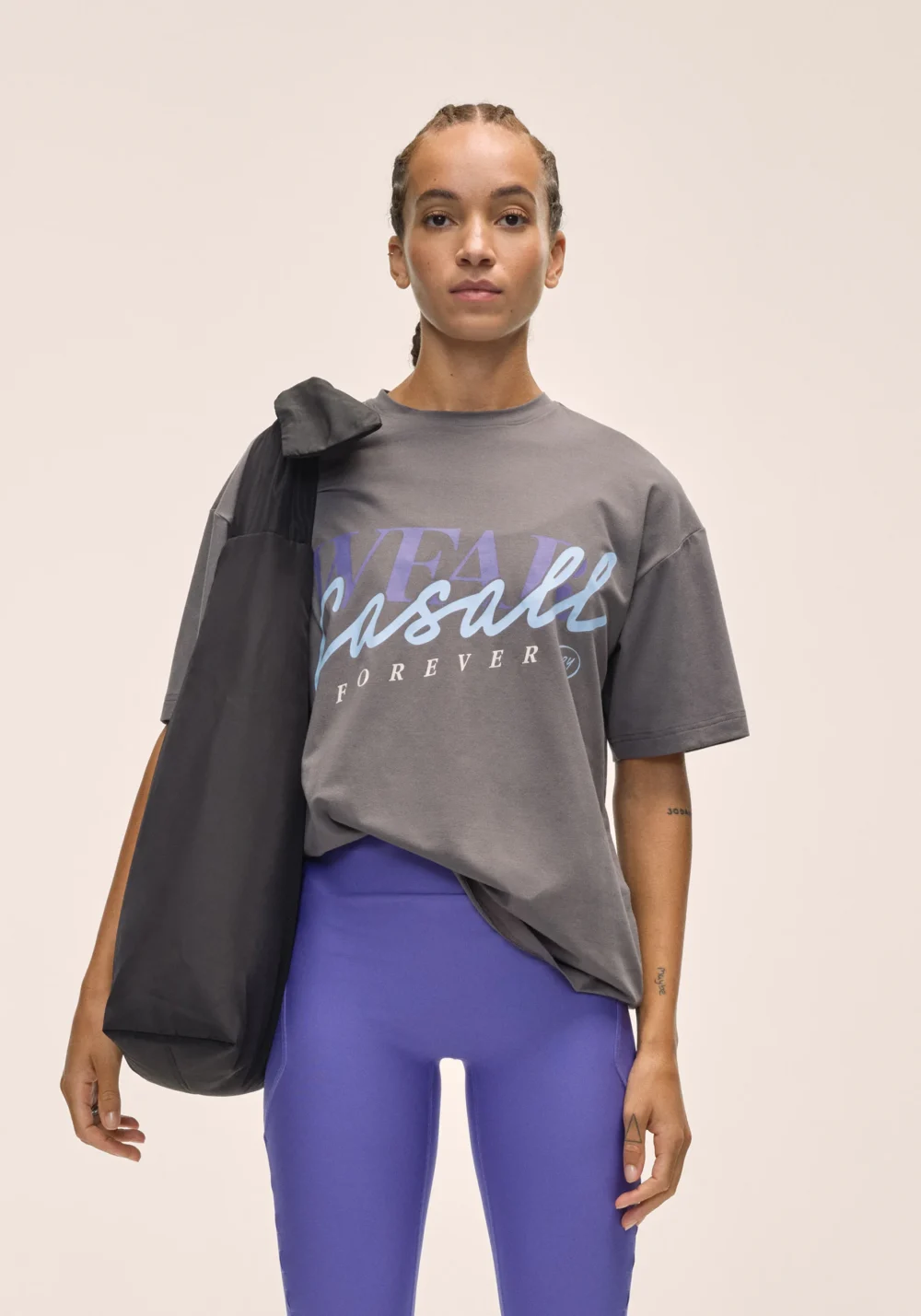 Casall Oversized Cotton Tee - Dk Grey - Image 2