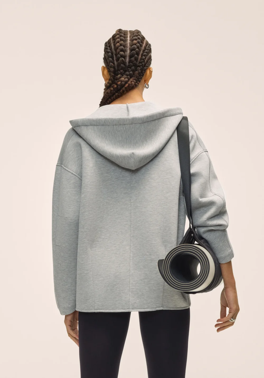 CASALL Scuba Billow Zip Hoodie - Grey Melange - Image 6