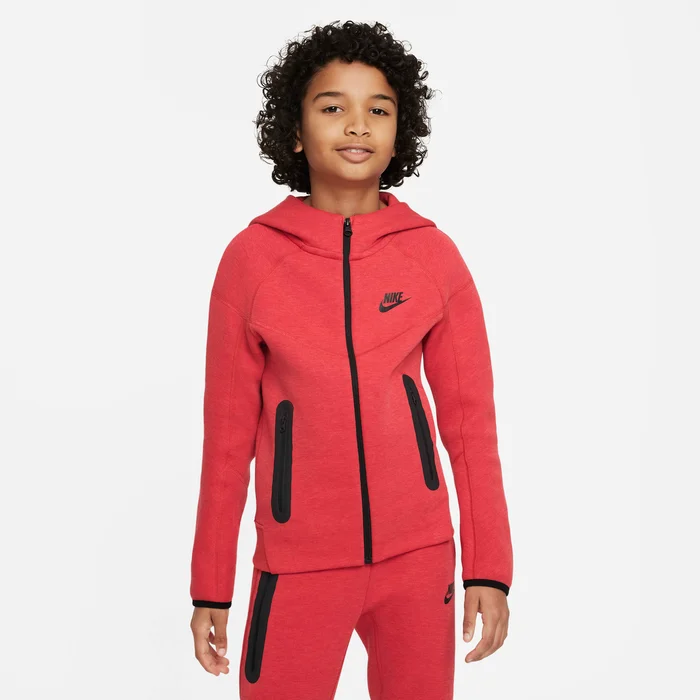 Nike Tech Fleece Rauð Peysa Barna