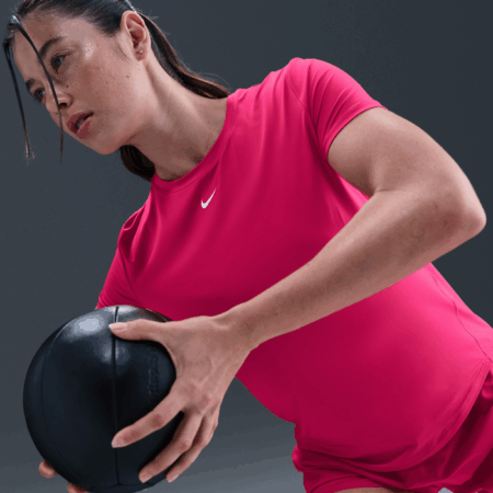 Nike One Classic Womens Dri-FIT Short-Sleeve Top Bleikur