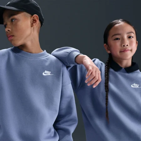 Nike Sportswear Club Fleece Older Kids Oversized Sweatshirt blátt