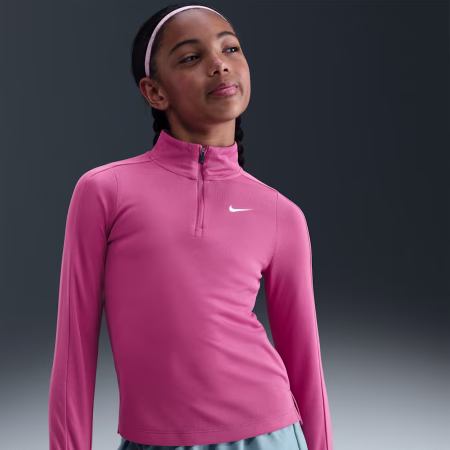 NIKE Girls Dri-FIT Half-Zip LS Top