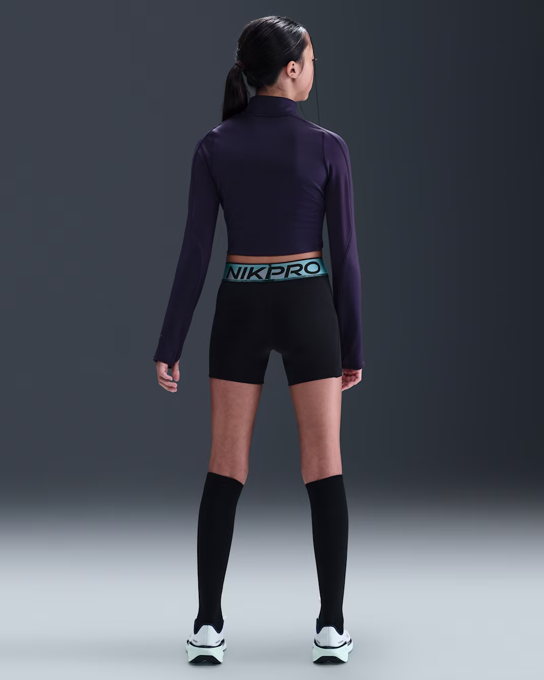 Nike Pro Big Kids (Girls) Dri-FIT 3" Shorts with Shine Accents - Image 2