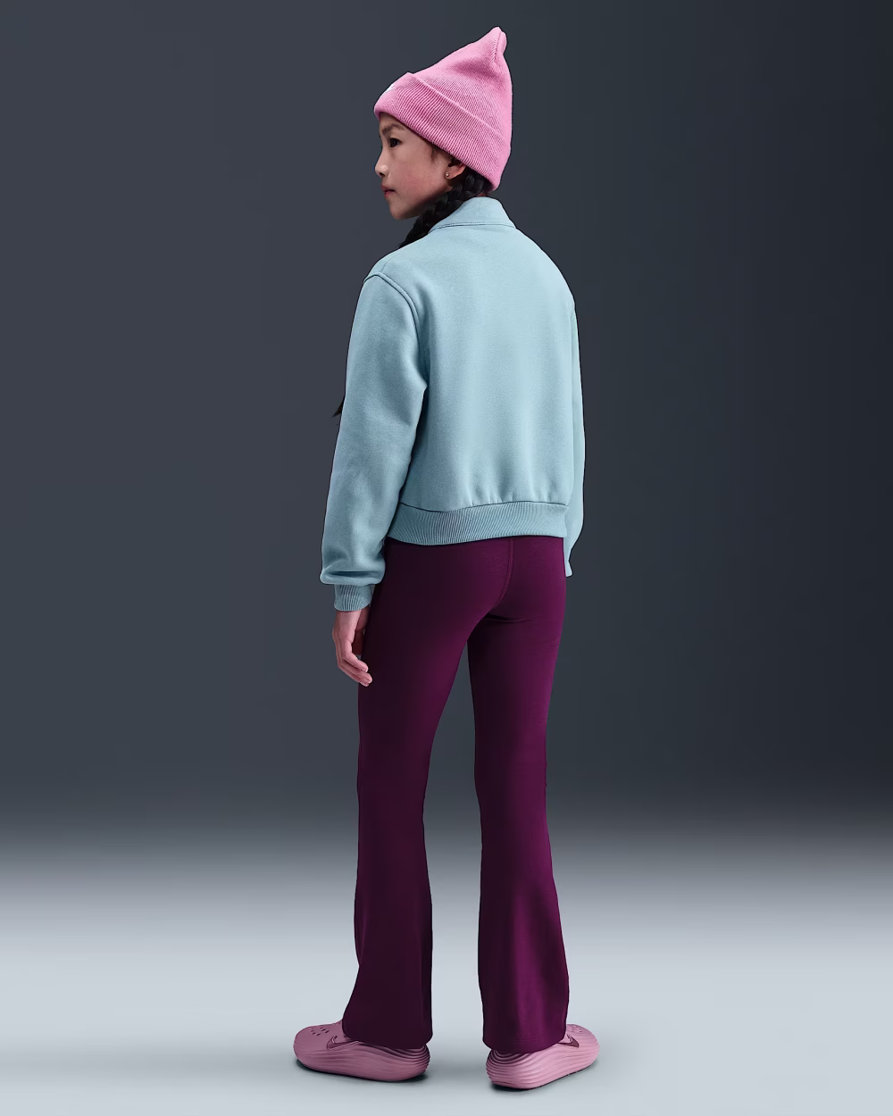 Nike Sportswear Classic Girls High-Waisted Flared Leggings Bordeaux/White - Image 4