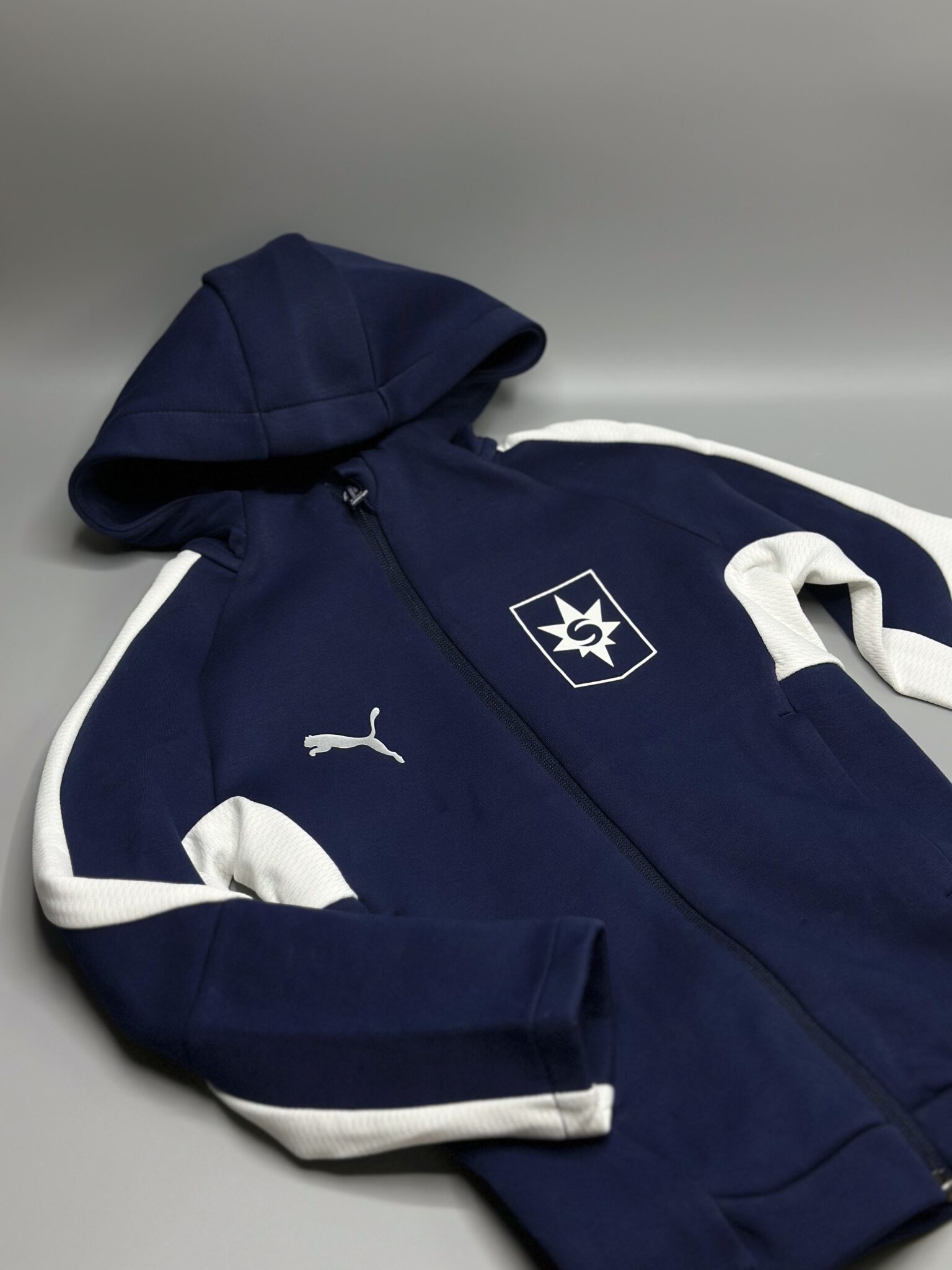 Puma Stjarnan Evo Rennd Hettupeysa Blá Barnastærðir