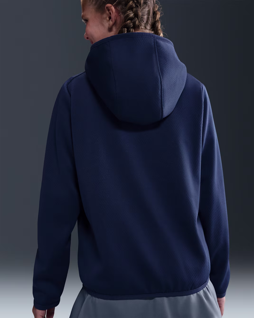 Nike Older Kids Therma-FIT Winterized Training Hoodie Blátt - Image 4