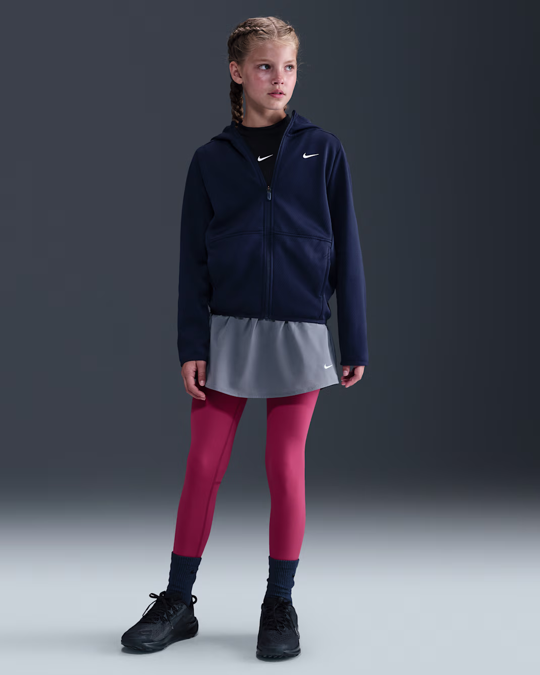 Nike Older Kids Therma-FIT Winterized Training Hoodie Blátt - Image 3