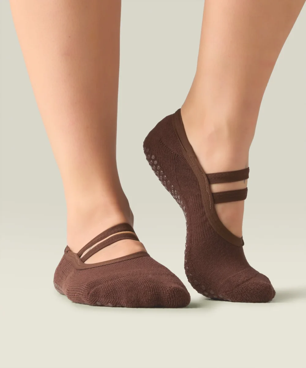 MoveActive  Gripsokkar Ballet Non Slip Grip Socks - Espresso