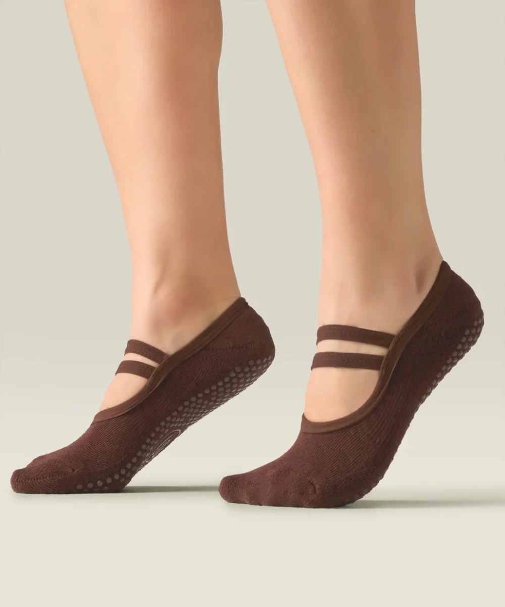 MoveActive  Gripsokkar Ballet Non Slip Grip Socks - Espresso - Image 3