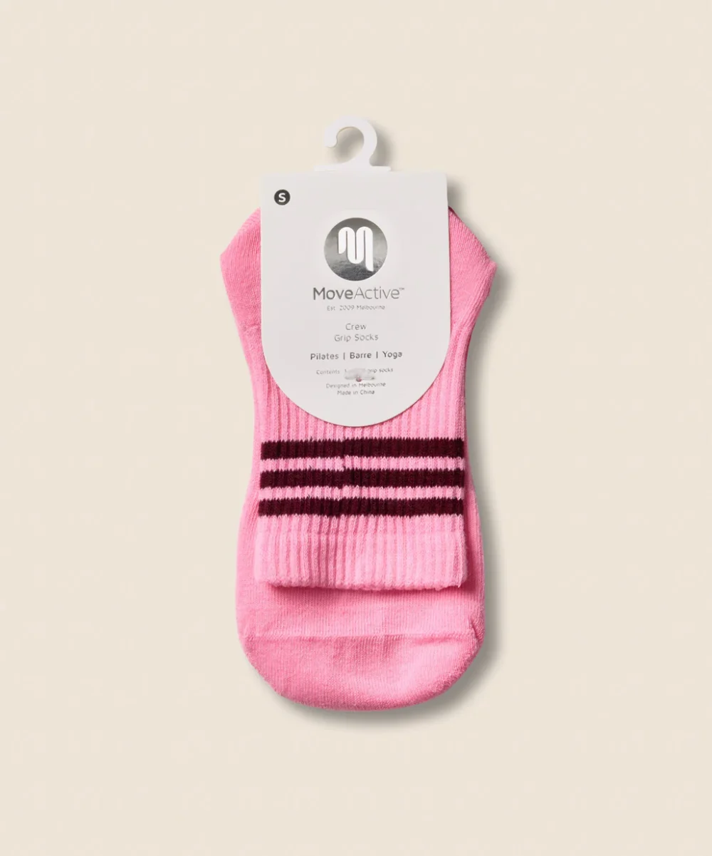 MoveActive  Gripsokkar Crew Non Slip Grip Socks - Pink Paloma - Image 6