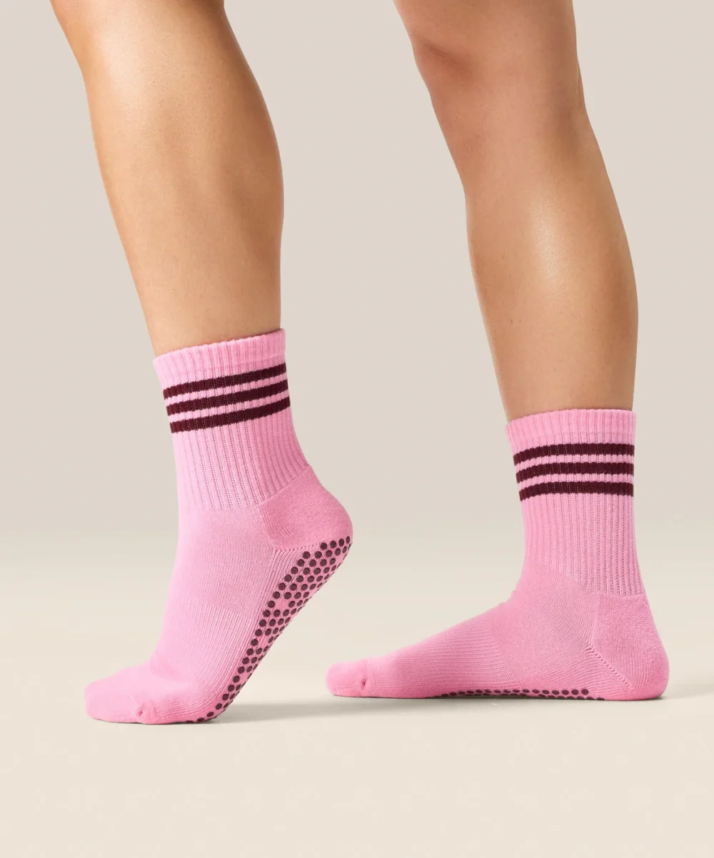 MoveActive  Gripsokkar Crew Non Slip Grip Socks - Pink Paloma - Image 3
