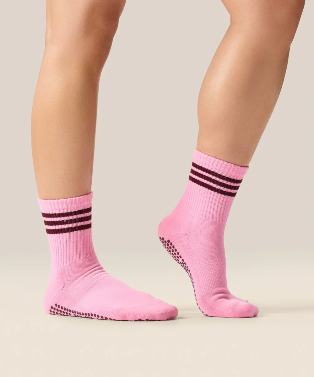 MoveActive  Gripsokkar Crew Non Slip Grip Socks - Pink Paloma - Image 2