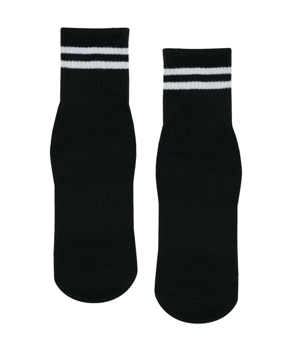 MoveActive  Gripsokkar Crew Non Slip Grip Socks - Sporty Stripe Black - Image 4