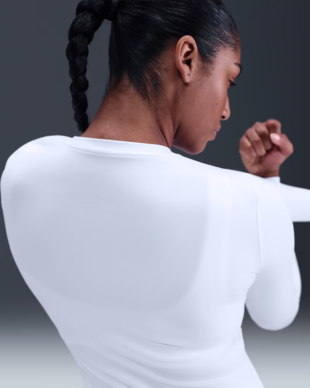 Nike One Fitted Womens Dri-FIT Long-Sleeve Top - Image 2