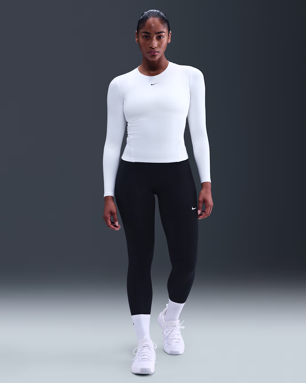 Nike One Fitted Womens Dri-FIT Long-Sleeve Top - Image 4