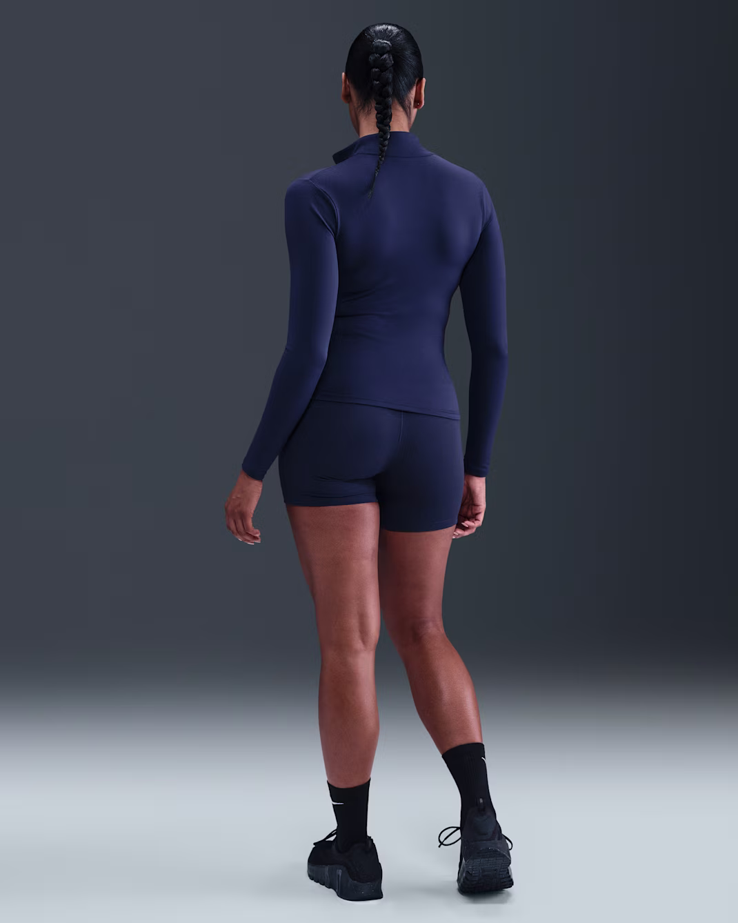 Nike One Fitted Womens Dri-FIT Full-Zip Jacket Midnight Navy - Image 5