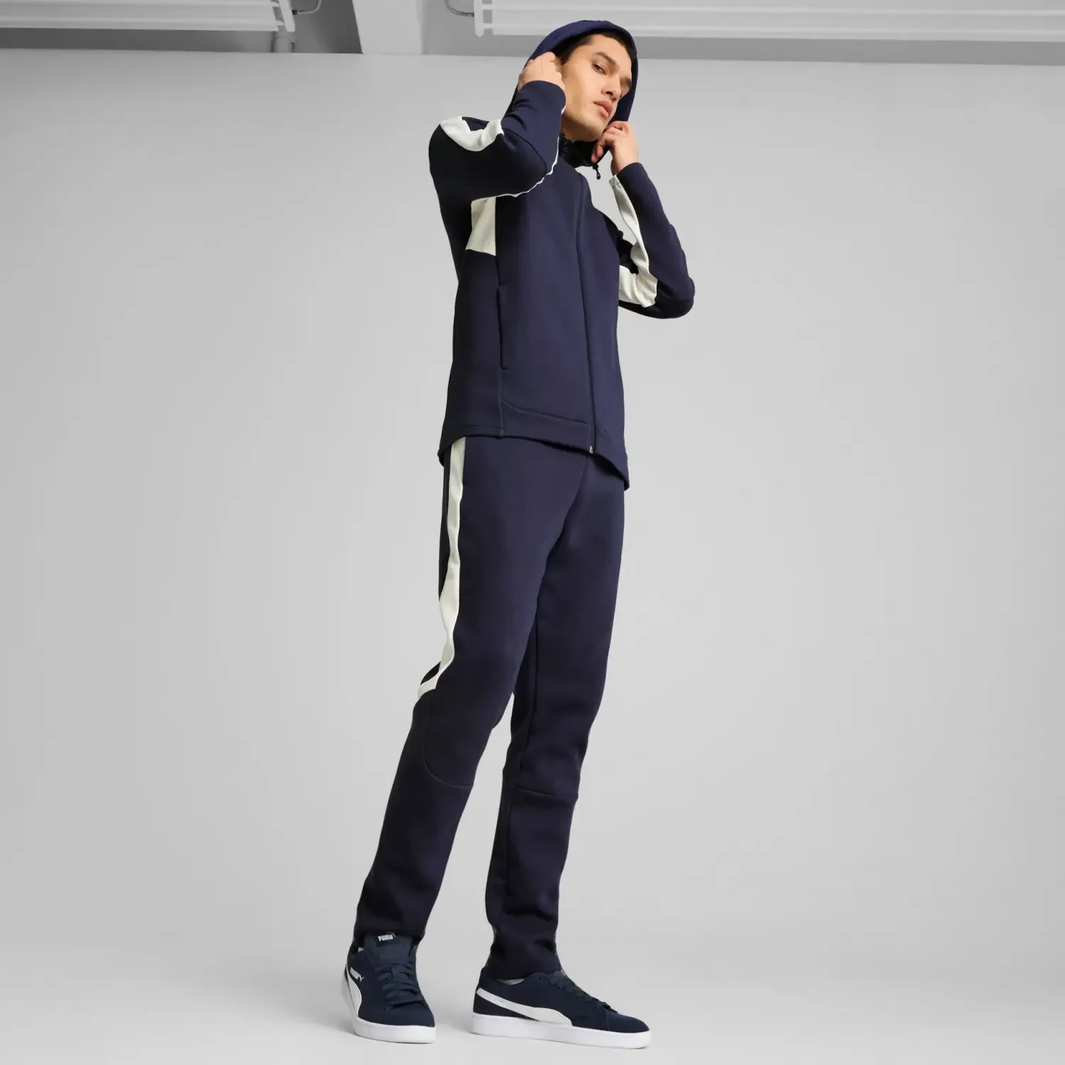 Puma Team EvoStripe Rennd Hettupeysa Blá Fullorðinsstærðir - Image 2