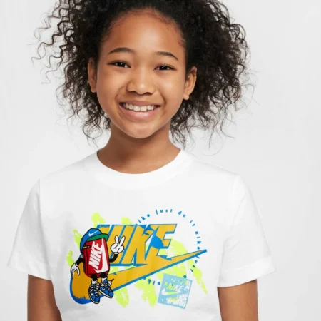 Nike Stuttermabolur Barna Hvítur