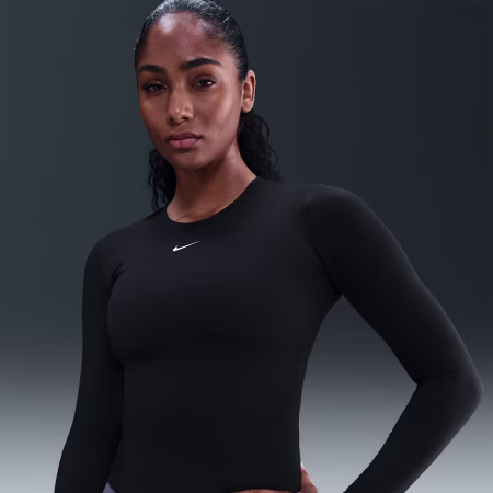 Nike One Fitted Womens DRI-FIt Long-Sleeve Top Black