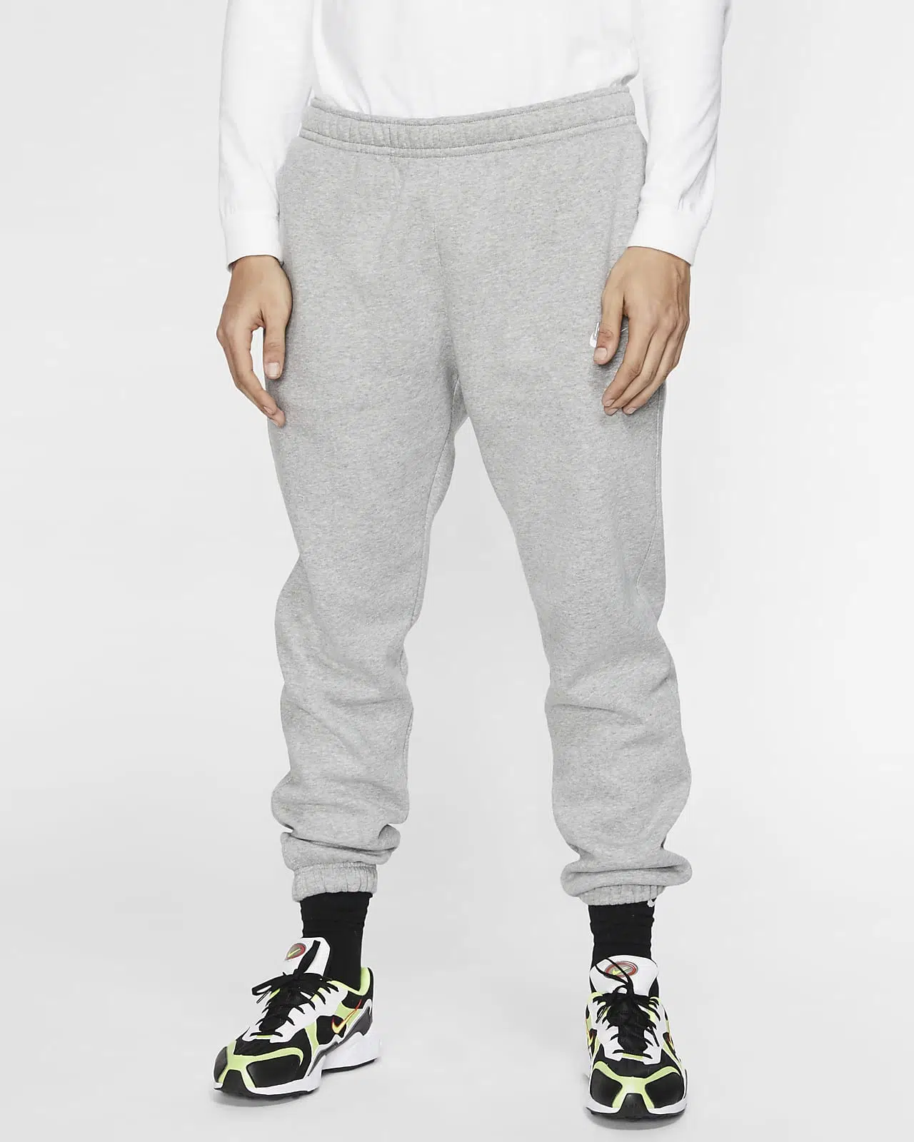 NIKE CLUB GRÁAR JOGGINGBUXUR M/TEYGJU