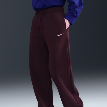 Nike Sportswear Phoenix Fleece Womens High-Waisted Wide-Leg Pants Burgundy Crush/Sail