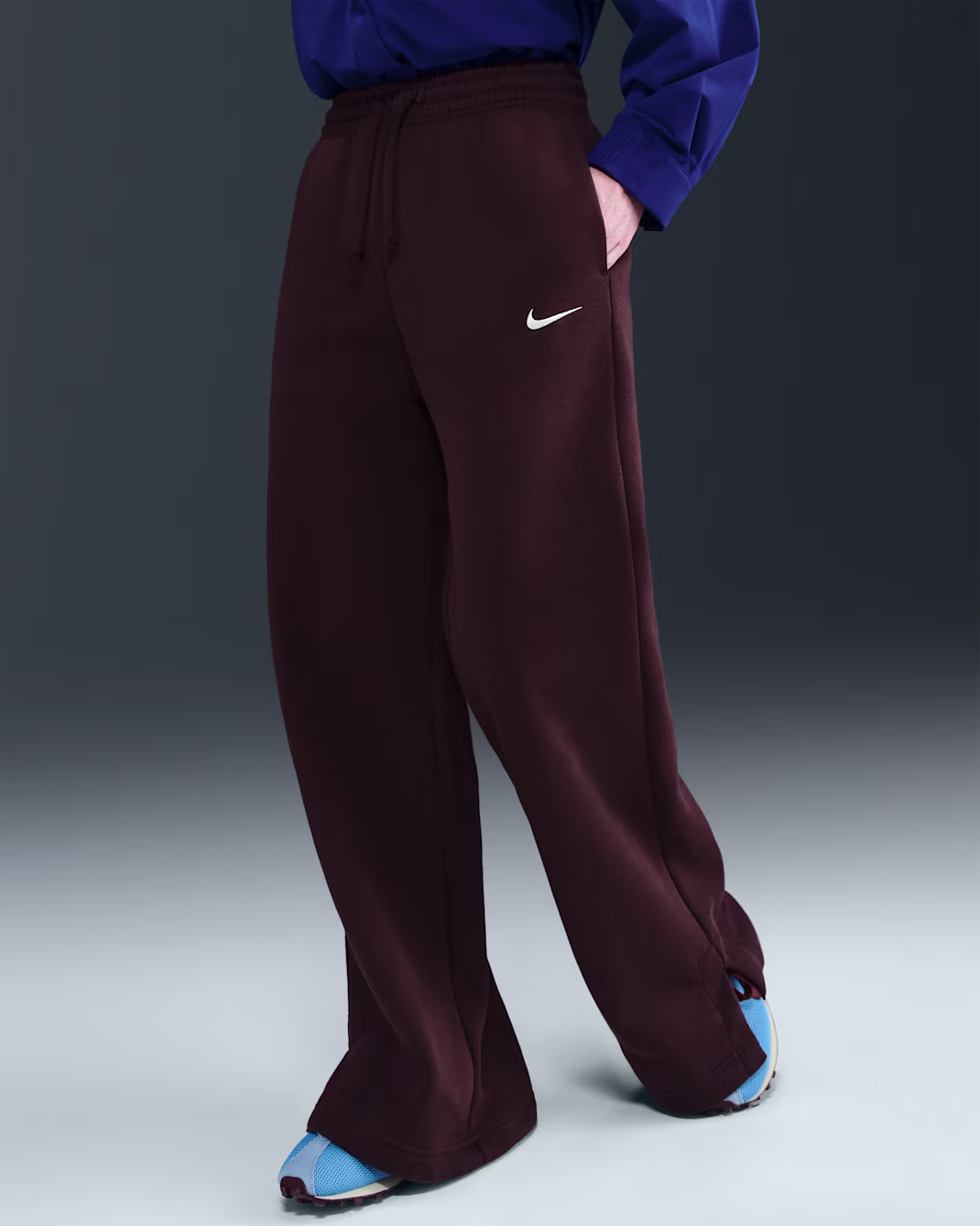 Nike Sportswear Phoenix Fleece Womens High-Waisted Wide-Leg Pants Burgundy Crush/Sail