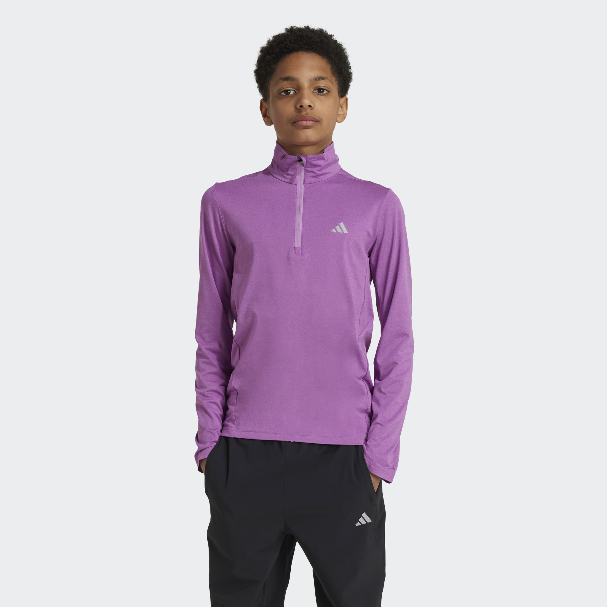 Adidas Hea 1/2 Zip Bleik Peysa Barna - Image 3