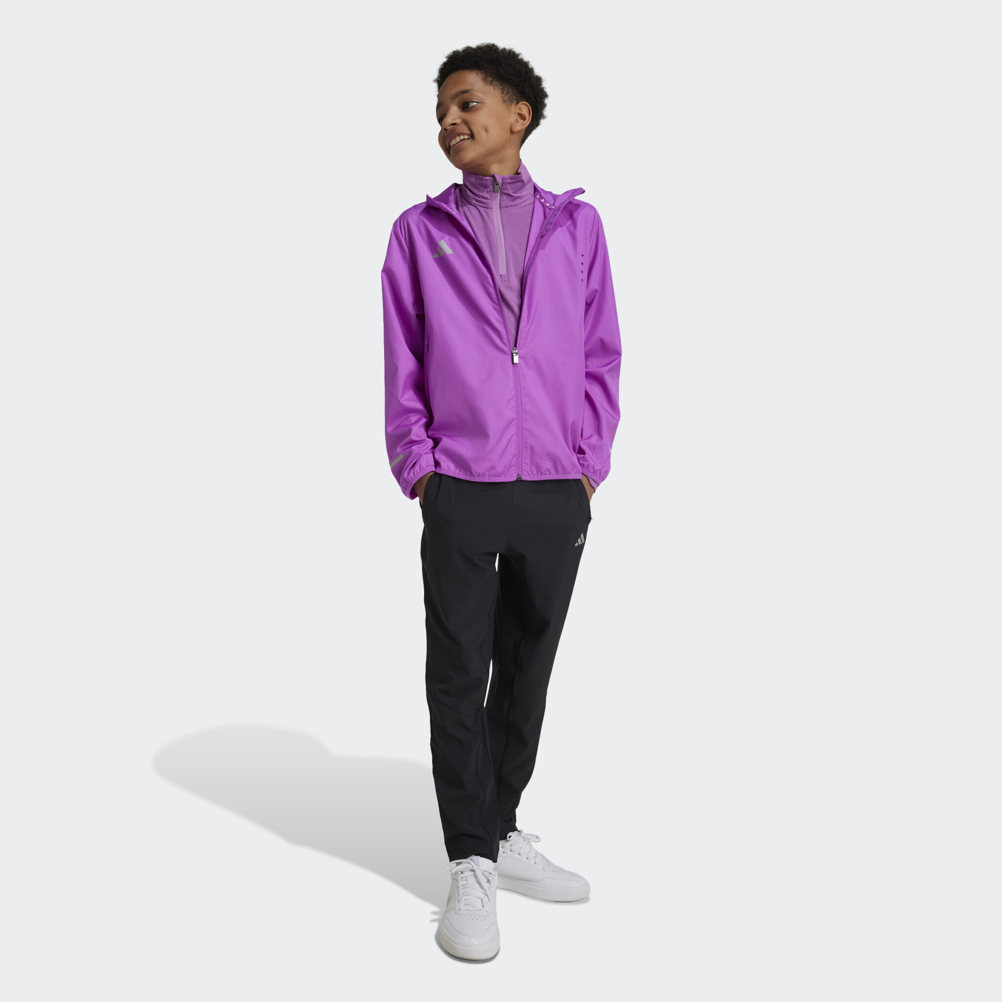Adidas Hea 1/2 Zip Bleik Peysa Barna - Image 5