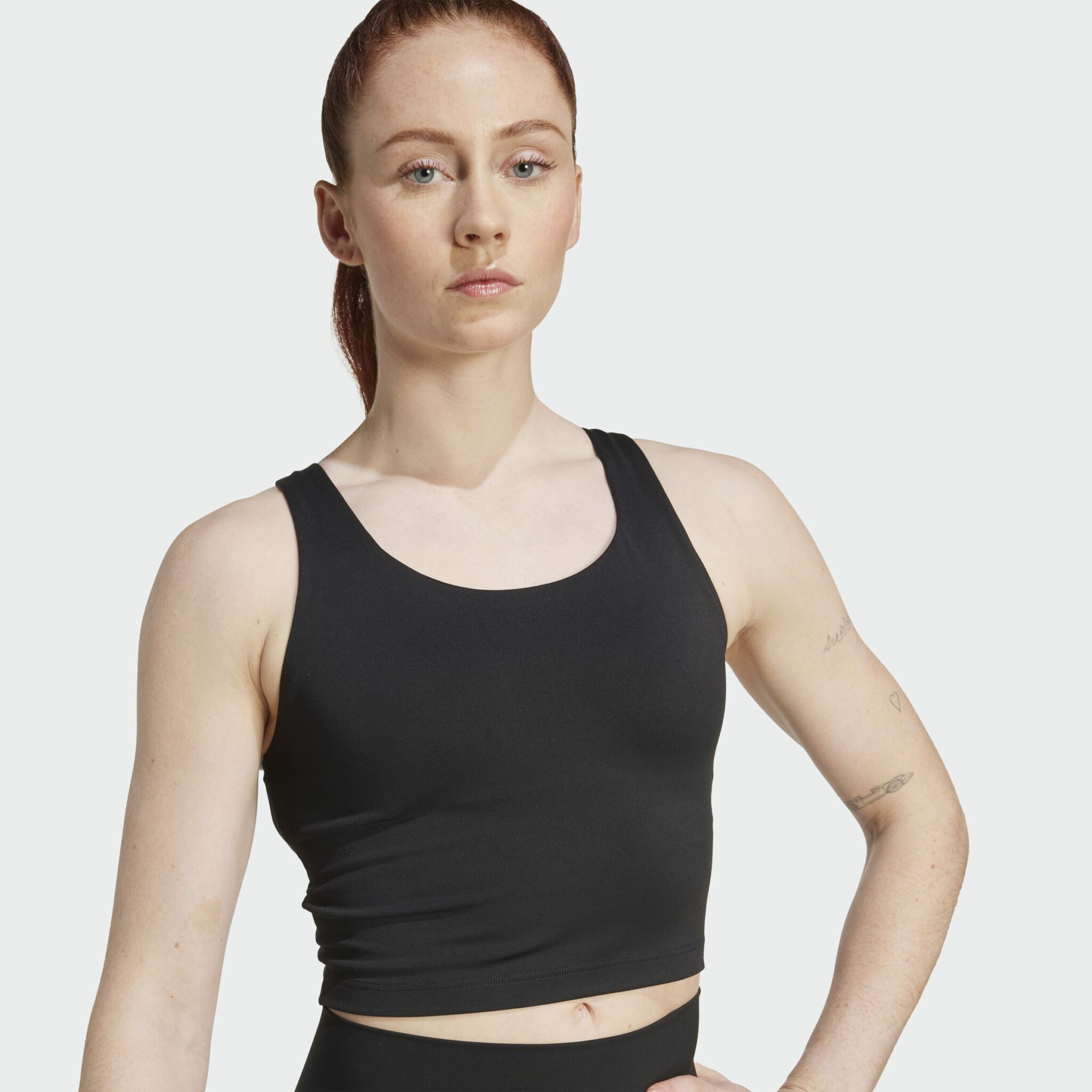 adidas All Me Medium Support Bra Tank Top - Black - Image 5