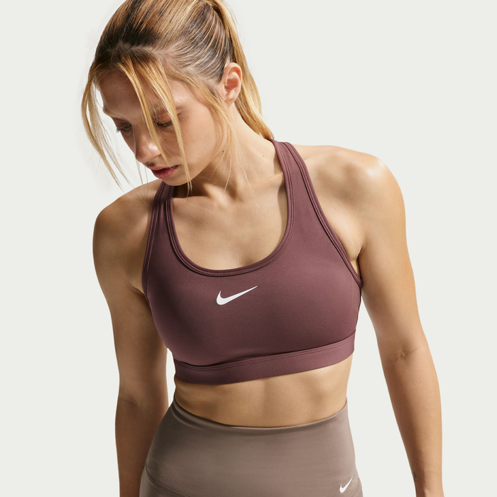 Nike Swoosh Medium-Support Womens Padded Sports Bra brúnn - Image 4