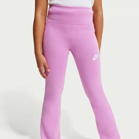 Girls High-Waisted Flared Leggings - Nike bleikar