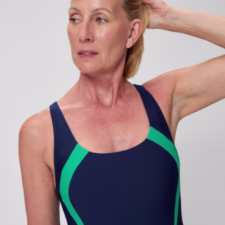 Womens Quantum Contour One Piece Navy/Teal