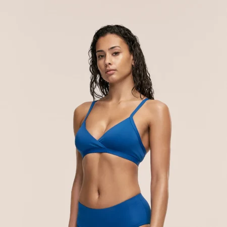 CASALL OVERLAP BIKINI TOP BLUE TEEL